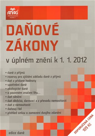 Kniha Daňové zákony v úplném znění 2012