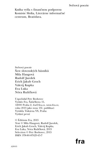 Kniha Šest slovenských básníků