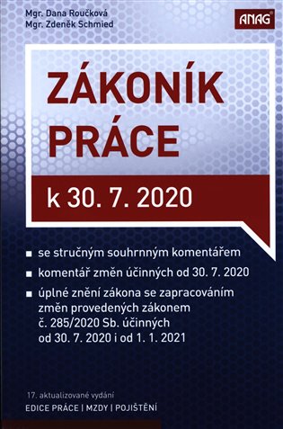 Kniha Zákoník práce k 30. 7. 2020