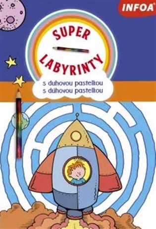 Kniha Super Labyrinty s duhovou pastelkou/s dúhovou pastelkou