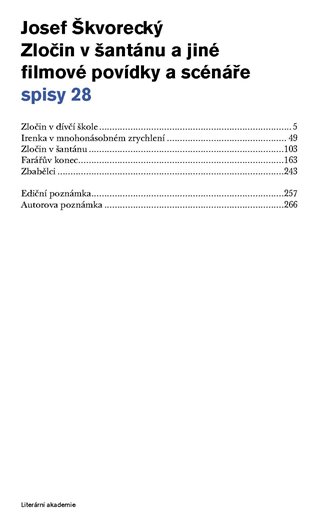 Zločin v šantánu a jiné filmové povídky a scénáře - Josef Škvorecký