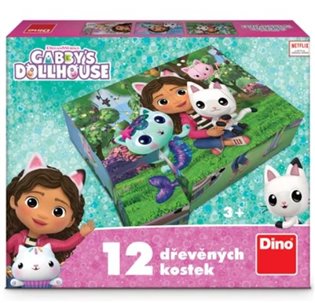 Dřevěné kostky Gábi – 12 kostek