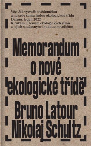 Memorandum o nové ekologické třídě koupíte na Kosmas.cz