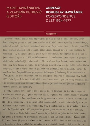 Adresát Bohuslav Havránek koupíte na Kosmas.cz