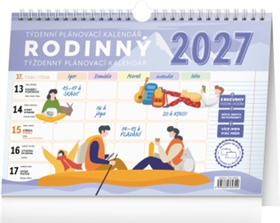 Týdenní rodinný plánovací kalendář s háčkem 2027